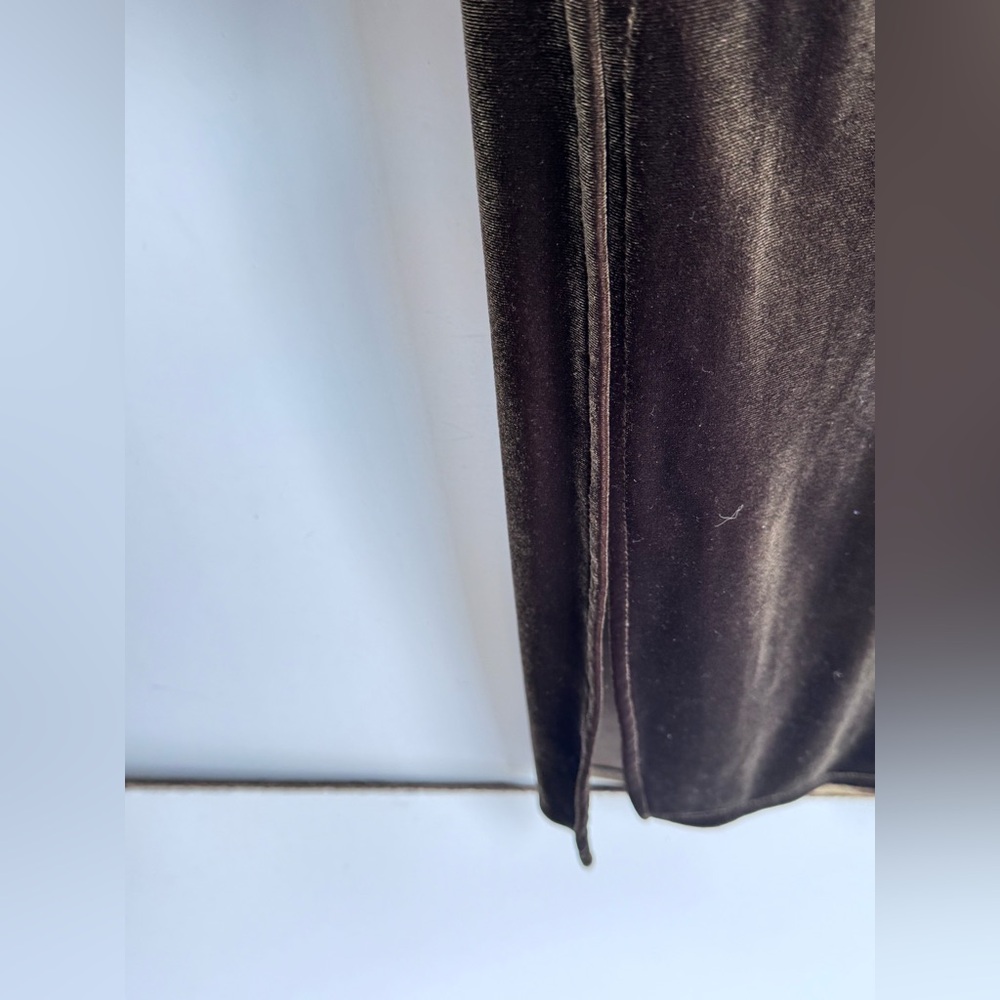 Taylor Women Dress Sz 2 Crushed Velvet Green‎ Witchy Whimsigoth Maxi HOCO Maxi - Picture 6 of 11